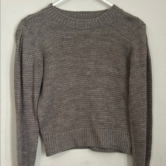 Express Classic Crew Neck Sweater in Gray and Purple - Picture 1 of 6